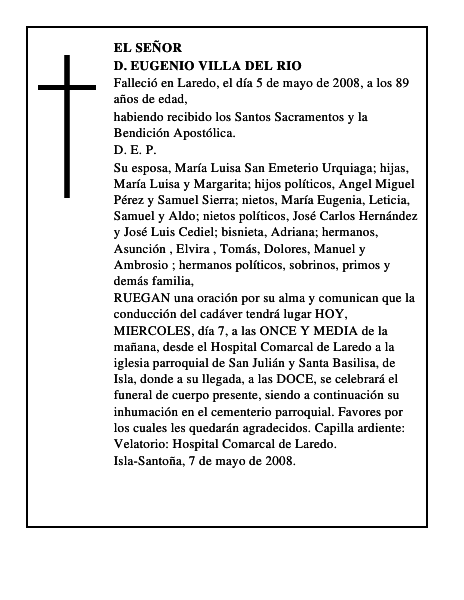 D. EUGENIO VILLA DEL RIO