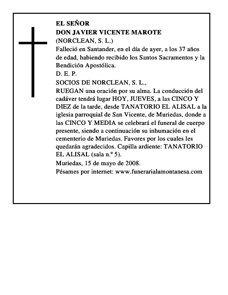 DON JAVIER VICENTE MAROTE