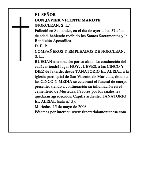 DON JAVIER VICENTE MAROTE