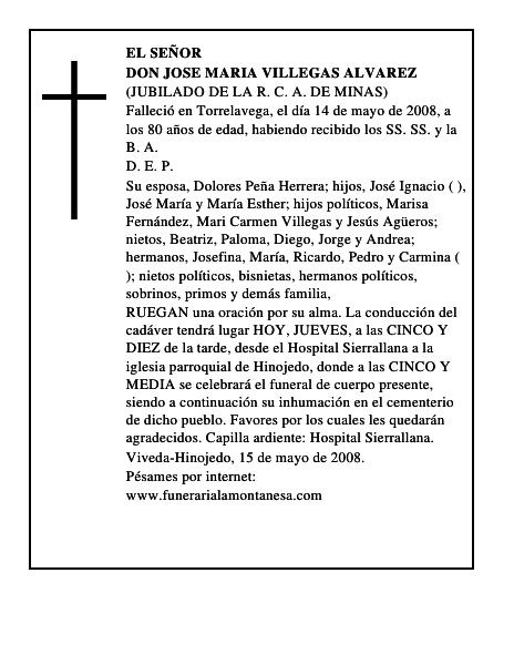 DON JOSE MARIA VILLEGAS ALVAREZ