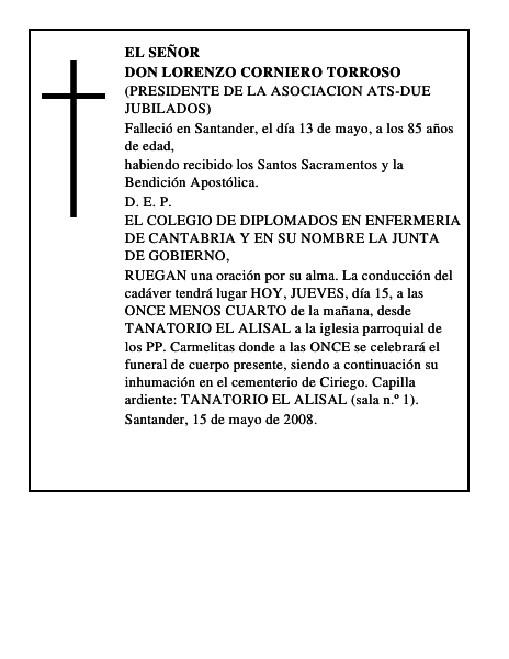 DON LORENZO CORNIERO TORROSO