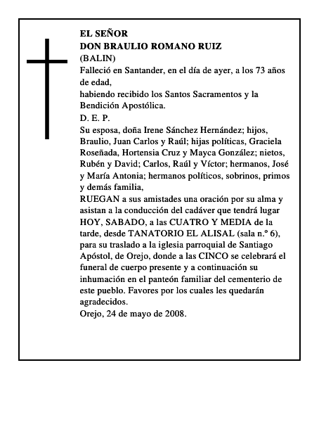DON BRAULIO ROMANO RUIZ