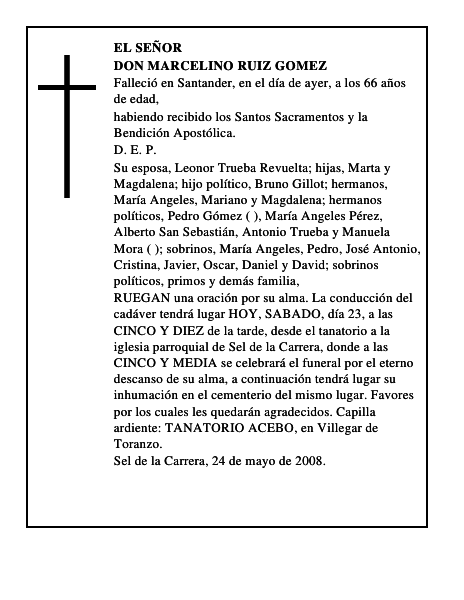 DON MARCELINO RUIZ GOMEZ