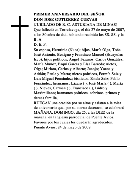 DON JOSE GUTIERREZ CUEVAS