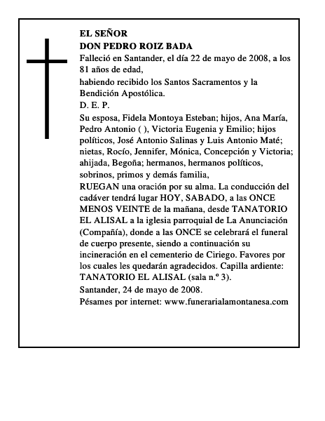 DON PEDRO ROIZ BADA