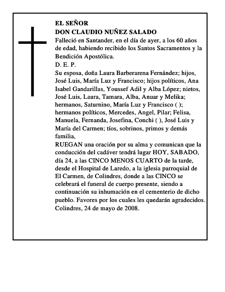 DON CLAUDIO NUÑEZ SALADO