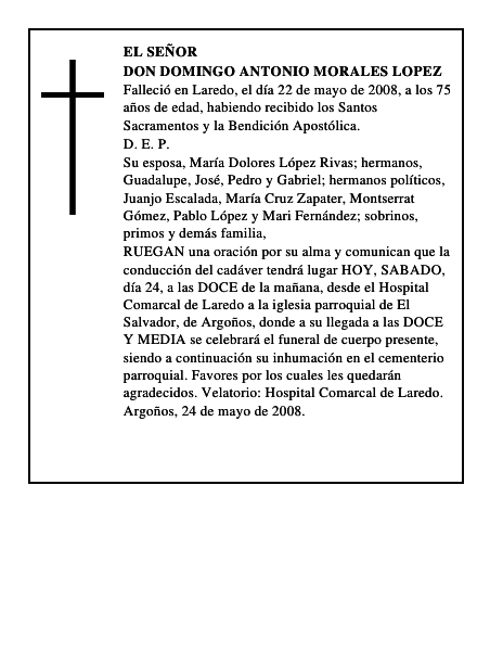 DON DOMINGO ANTONIO MORALES LOPEZ
