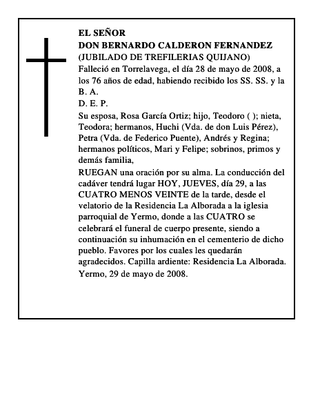 DON BERNARDO CALDERON FERNANDEZ