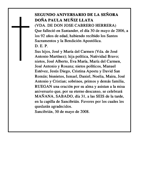 DOÑA PAULA MUÑIZ LLATA