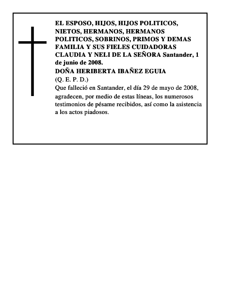 DOÑA HERIBERTA IBAÑEZ EGUIA