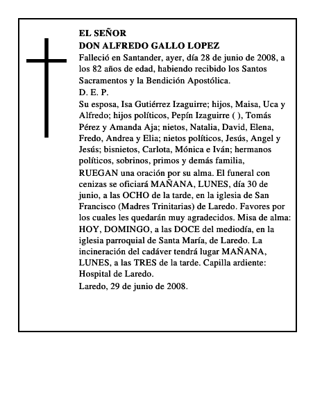 DON ALFREDO GALLO LOPEZ