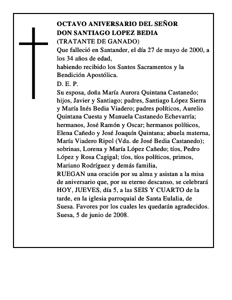 DON SANTIAGO LOPEZ BEDIA