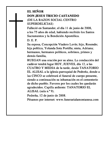 DON JESUS TRICIO CASTANEDO