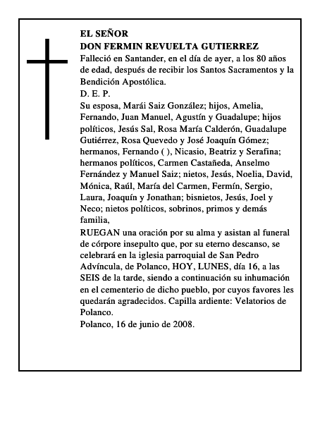 DON FERMIN REVUELTA GUTIERREZ
