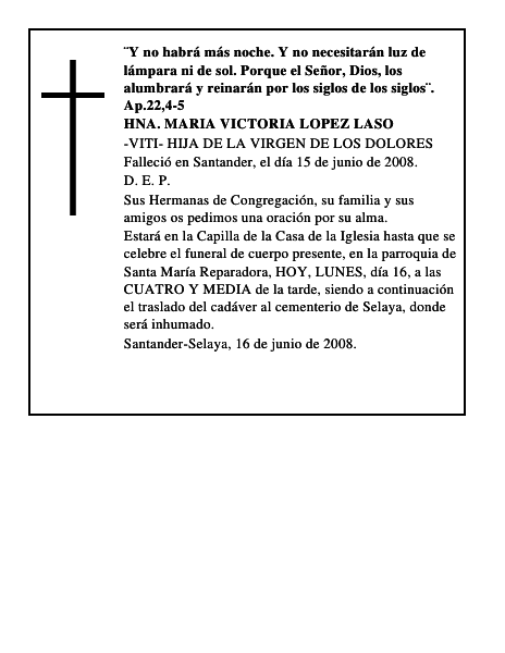 HNA. MARIA VICTORIA LOPEZ LASO