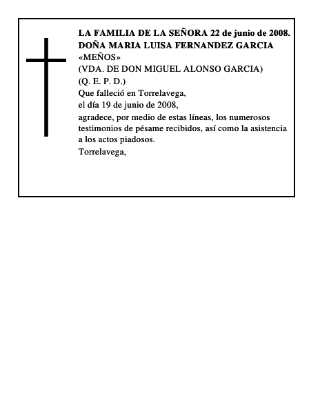 DOÑA MARIA LUISA FERNANDEZ GARCIA