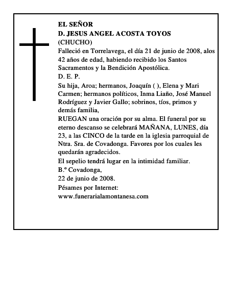D. JESUS ANGEL ACOSTA TOYOS
