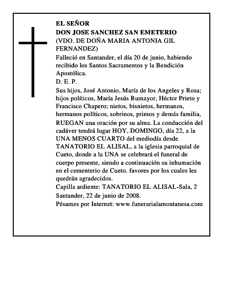 DON JOSE SANCHEZ SAN EMETERIO