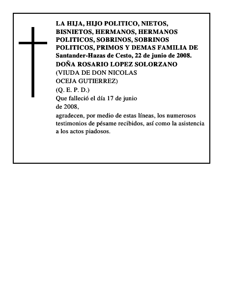 DOÑA ROSARIO LOPEZ SOLORZANO