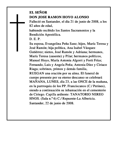 DON JOSE RAMON HOYO ALONSO