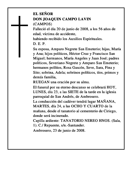 DON JOAQUIN CAMPO LAVIN