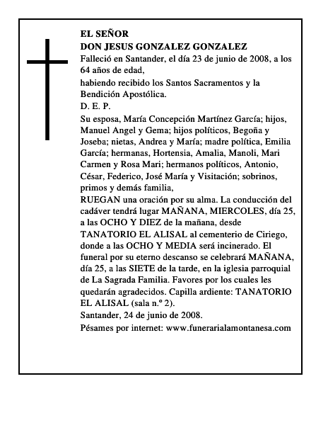 DON JESUS GONZALEZ GONZALEZ