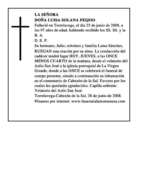 DOÑA LUISA SOLANA FEIJOO