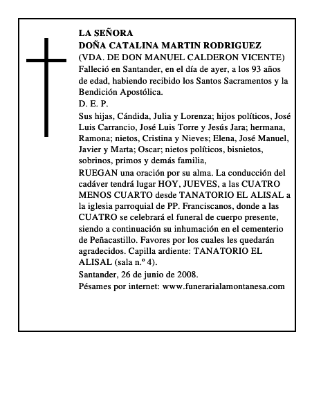 DOÑA CATALINA MARTIN RODRIGUEZ