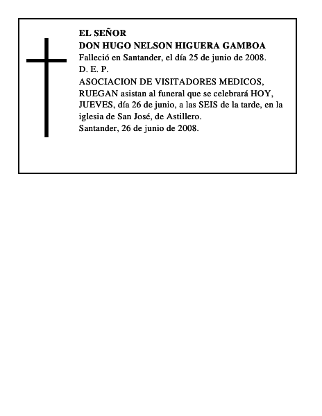 DON HUGO NELSON HIGUERA GAMBOA
