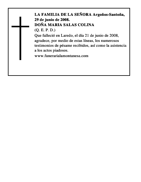 DOÑA MARIA SALAS COLINA