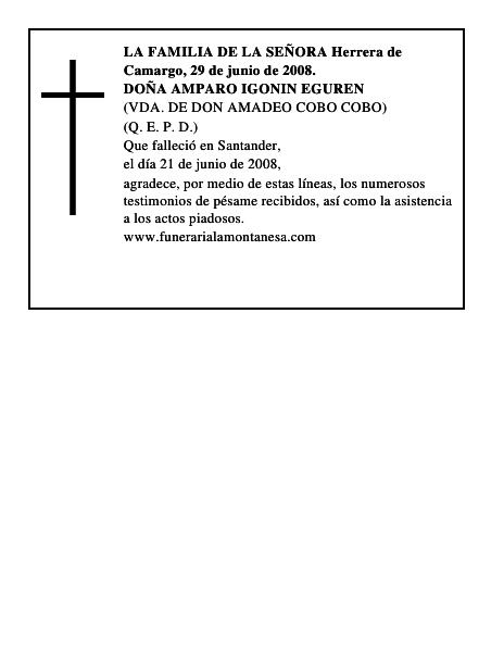 DOÑA AMPARO IGONIN EGUREN