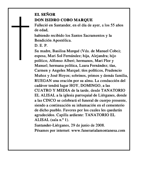 DON ISIDRO COBO MARQUE