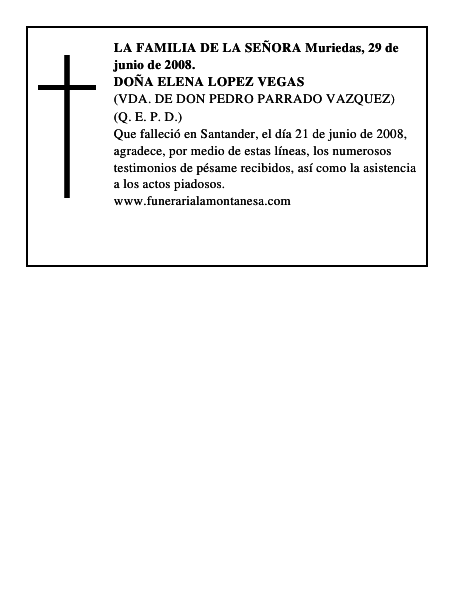DOÑA ELENA LOPEZ VEGAS