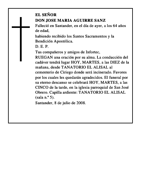 DON JOSE MARIA AGUIRRE SANZ