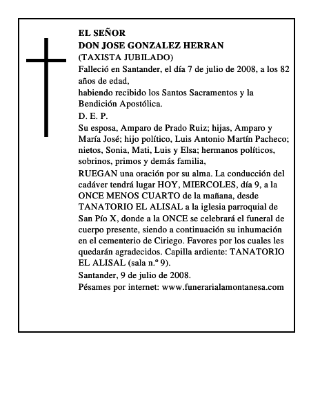 DON JOSE GONZALEZ HERRAN