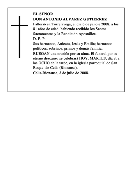 DON ANTONIO ALVAREZ GUTIERREZ