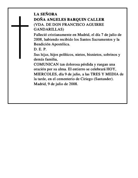 DOÑA ANGELES BARQUIN CALLER