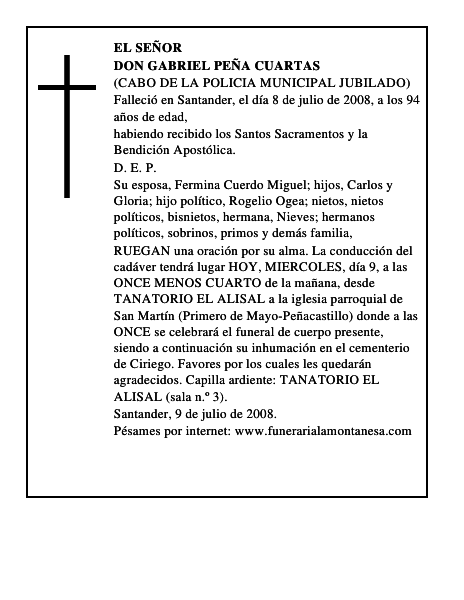 DON GABRIEL PEÑA CUARTAS