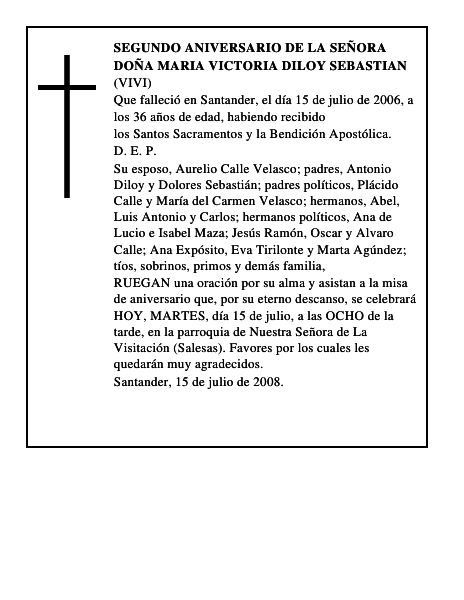DOÑA MARIA VICTORIA DILOY SEBASTIAN