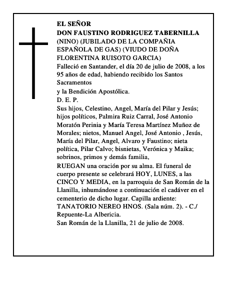 DON FAUSTINO RODRIGUEZ TABERNILLA