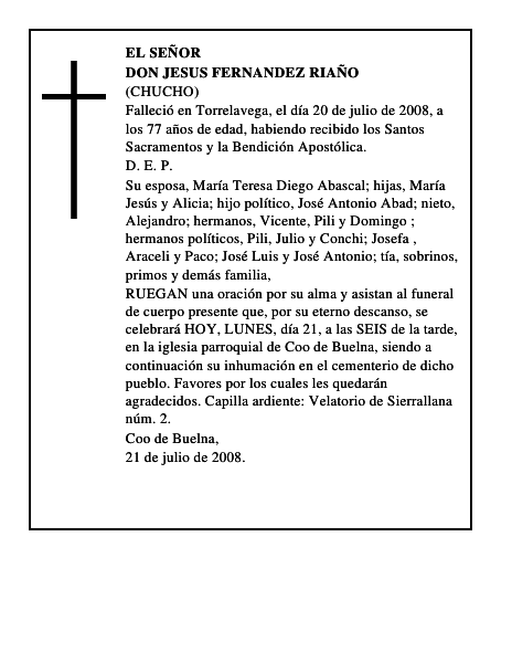 DON JESUS FERNANDEZ RIAÑO
