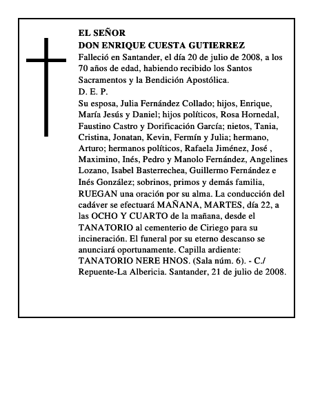 DON ENRIQUE CUESTA GUTIERREZ