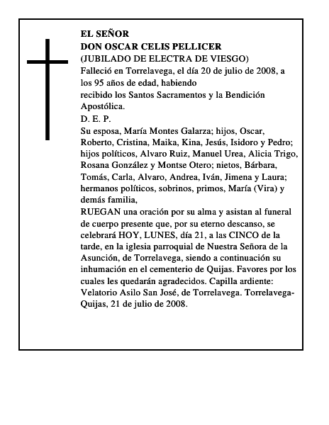 DON OSCAR CELIS PELLICER