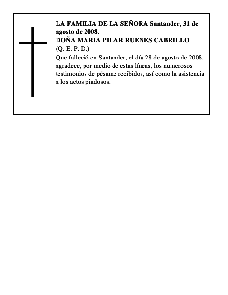 DOÑA MARIA PILAR RUENES CABRILLO