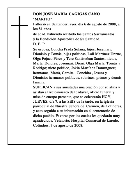 DON JOSE MARIA CAGIGAS CANO