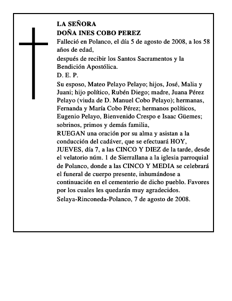DOÑA INES COBO PEREZ