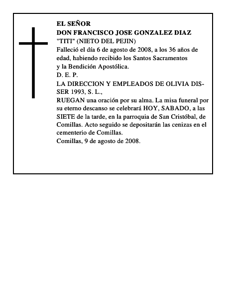 DON FRANCISCO JOSE GONZALEZ DIAZ