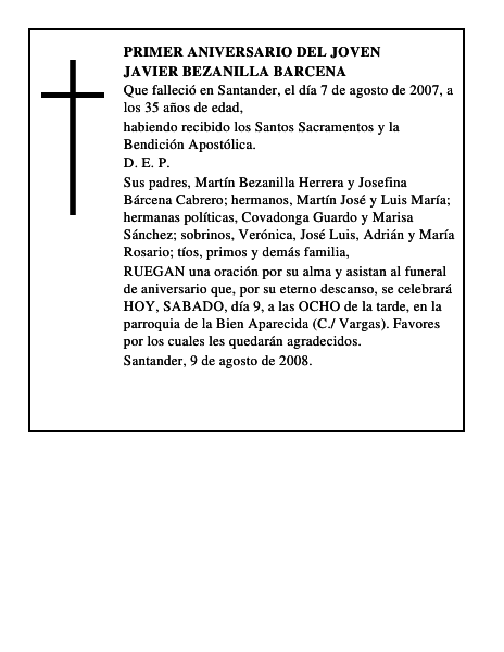 JAVIER BEZANILLA BARCENA