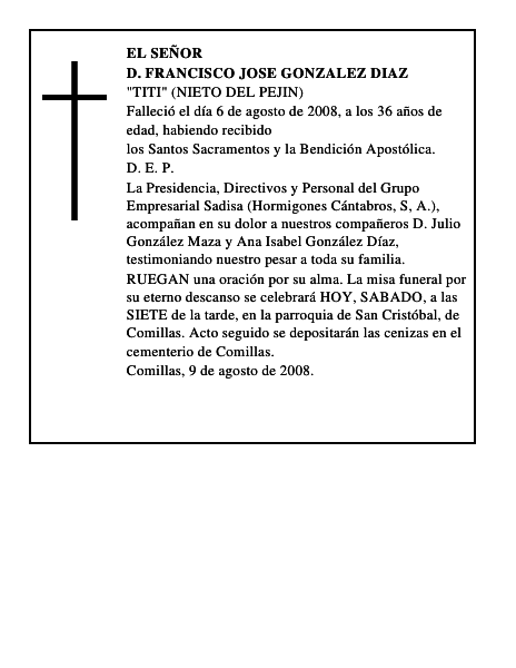 D. FRANCISCO JOSE GONZALEZ DIAZ