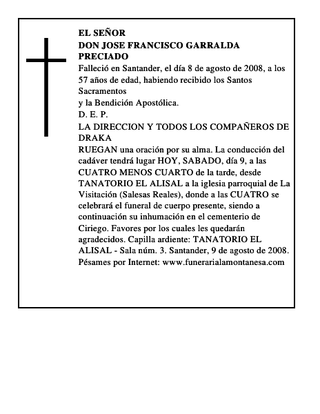 DON JOSE FRANCISCO GARRALDA PRECIADO